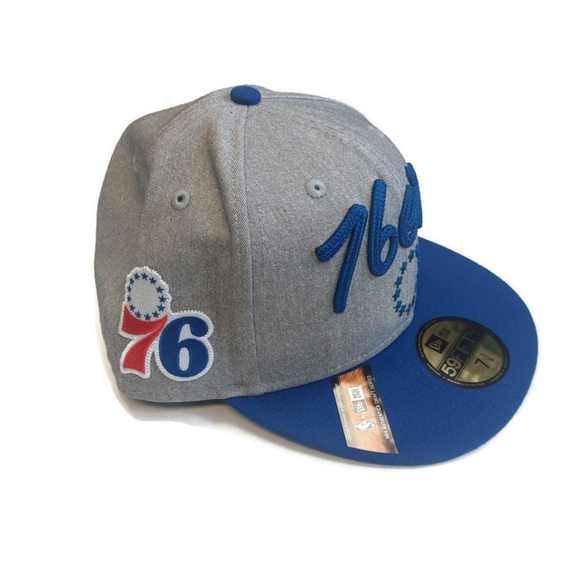 59Fifty Size 7 3/8 New Era Philadelphia 76ers Fitted Hat Cap Draft Series Gray - Picture 3 of 6